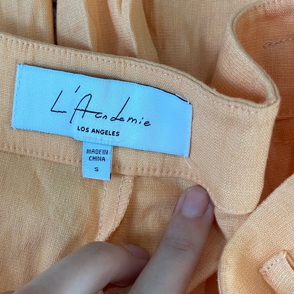 Revolve orange high waisted pants linen - Picture 3 of 3